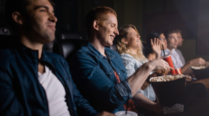 People laughing in cinema